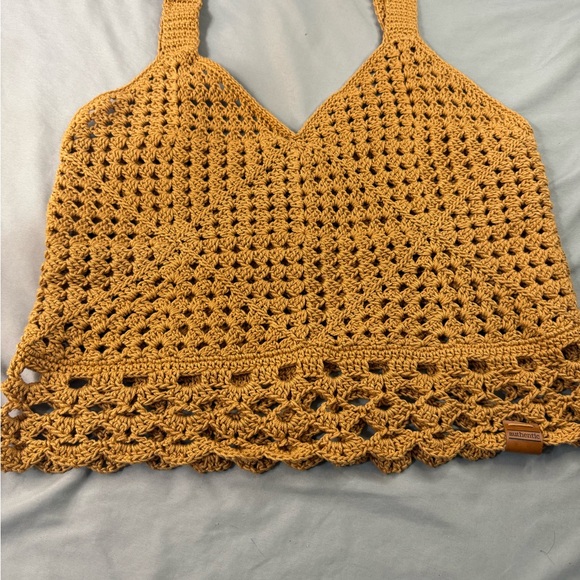 Tops - Homemade Crochet Halter Top in Mustard